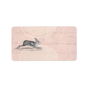Vintage Hare Bunny Rabbit Illustration - Rabbits Label