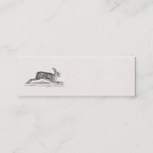 Vintage Hare Bunny Rabbit Illustration - Rabbits Mini Business Card