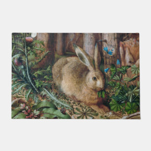 Vintage Hare in the Forest - Hans Hoffmann Doormat
