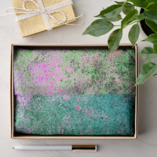 Vintage Harlequin Green Purple Grunge Texture Tissue Paper