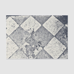 Vintage Harlequin Inspired Black And White Texture Tissue Paper