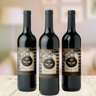 Vintage Harlequin Queen Bee Thank You Wine Label