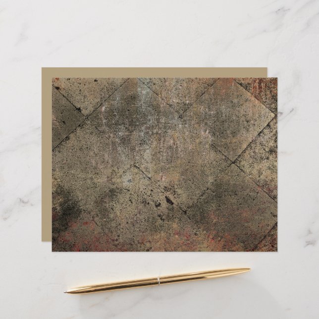 Vintage Harlequin Sepia Brown Black Grunge Texture (Front/Back In Situ)