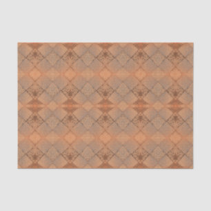 Vintage Harlequin Sepia Texture Diamond Pattern Tissue Paper