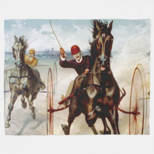 Vintage Harness Racing Fleece Blanket