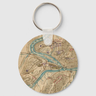 Vintage Harpers Ferry Civil War Map (1862) Keychain