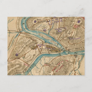 Vintage Harpers Ferry Civil War Map (1862) Postcard