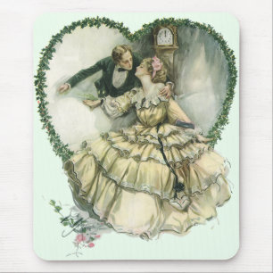 Vintage Harrison Fisher, Christmas Bride and Groom Mouse Pad