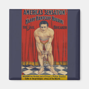 Vintage Harry Handcuff Houdini - The Jail Breaker Magnet
