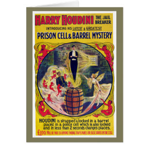 Vintage Harry Houdini Prison Cell & Barrel Mystery