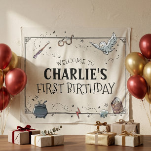 Vintage Harry Potter First Birthday Tapestry