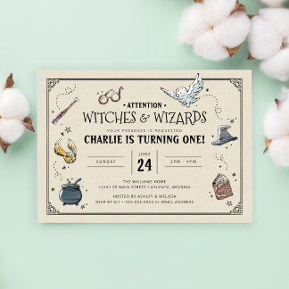 Vintage Harry Potter Invitation pour le premier an