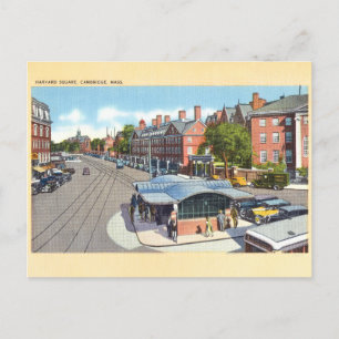 Vintage Harvard Square, Cambridge Postcard