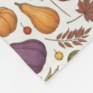 Vintage Harvest Autumn Bounty Fleece Blanket