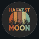 Vintage Harvest Moon  Classic Round Sticker<br><div class="desc">Vintage Harvest Moon</div>