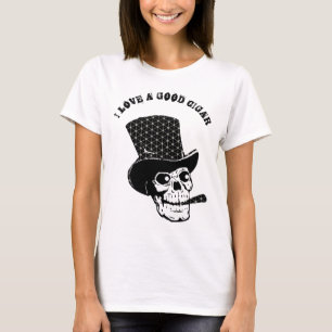 Vintage Hat Skull Smoking Cigar Personalize T-Shirt