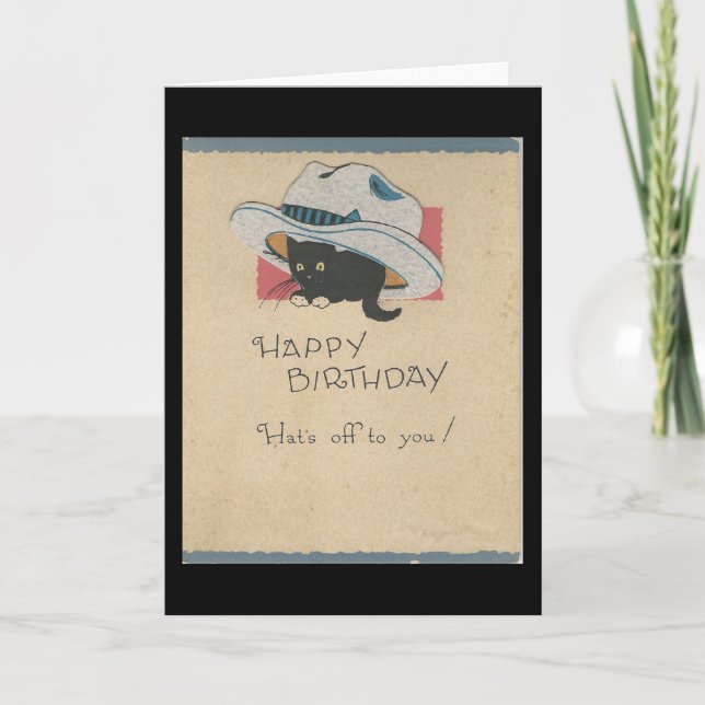 Vintage "Hat's Off To You" Birthday Card (Front)