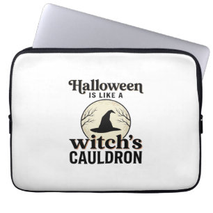 Vintage Haunted Castle Halloween Town Shirt Design Laptop Sleeve