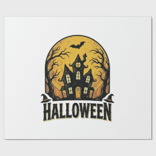 Vintage Haunted House Halloween Shirt Design_1 Wrapping Paper