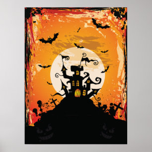 Vintage haunted house poster