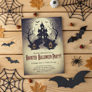 Vintage Haunted Manor Spooky Halloween Party Invitation