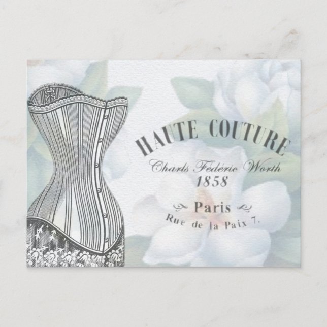 Vintage Haute Couture Fashion Design  Postcard (Front)
