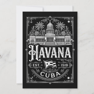 Vintage Havana Cuba Cuban Travel Heritage Card