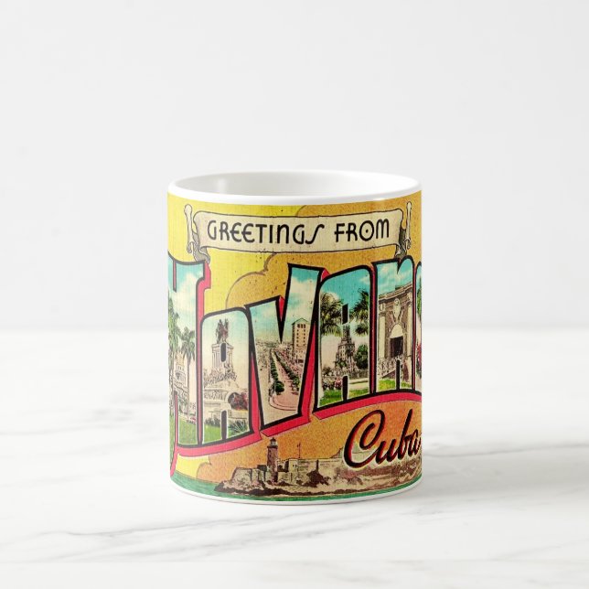 Vintage Havana Cuba Postcard Mug (Center)