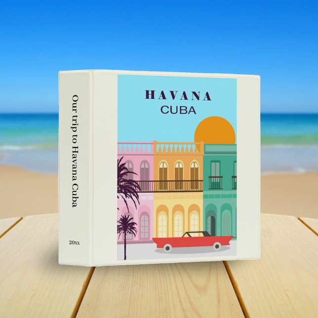 Vintage Havana Cuba Travel Poster Scrapbook Binder (Creator Uploaded)