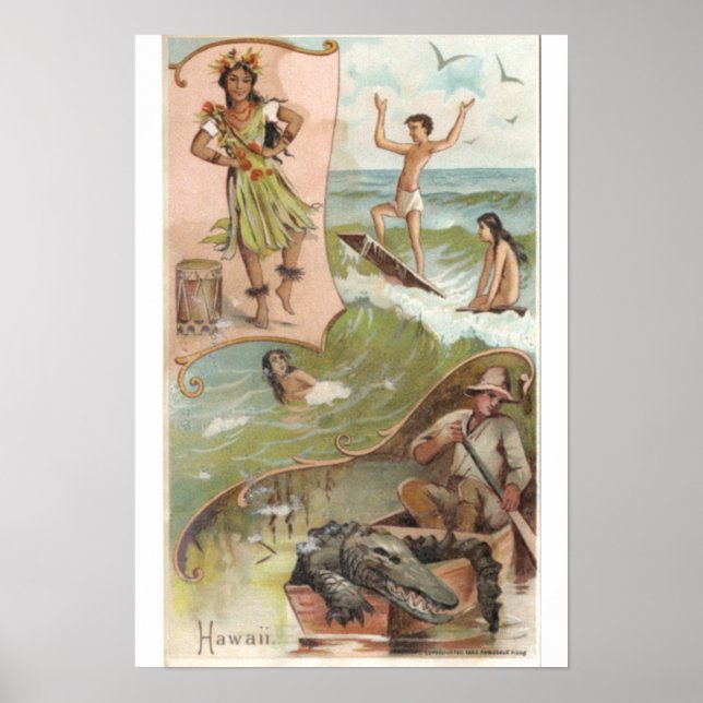 Vintage "Hawaii" Arbuckle Bros coffee Poster (Front)