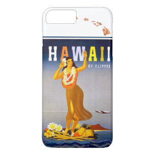 Vintage Hawaii Hula Art Hawaiian Islands Map iPhone 8 Plus/7 Plus Case
