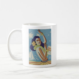 Vintage Hawaii Hula Girl Coffee Mug