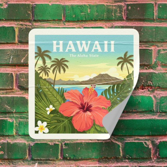 Vintage Hawaii Square Sticker (Creator Uploaded)