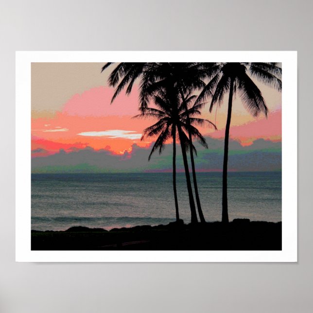Vintage Hawaii sunset Posters (Front)
