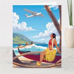 Vintage Hawaii Travel Card