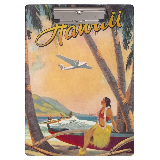Vintage Hawaii Travel Clipboard (Front)