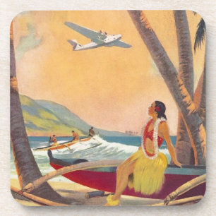 Vintage Hawaii Travel Coaster