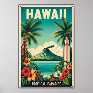 Vintage Hawaii Travel Poster