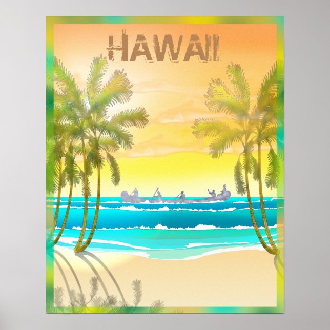 Vintage Hawaii Travel Poster (Front)