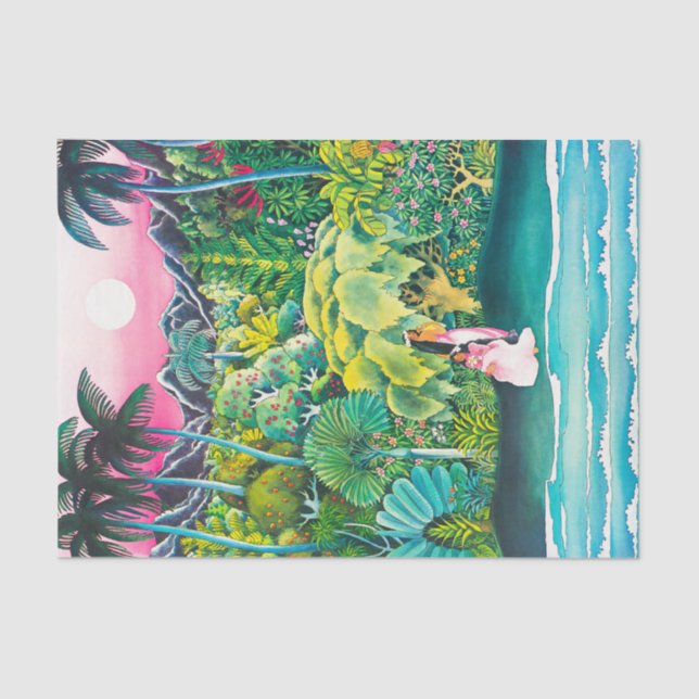Vintage Hawaii Travel Tissue Paper (Front)