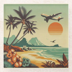 Vintage Hawaii/Tropical Glass Coaster