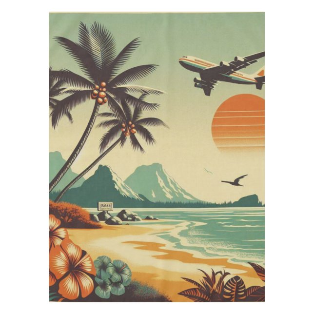 Vintage Hawaii/Tropical  Tablecloth (Front)
