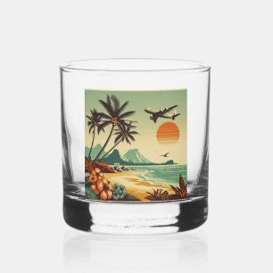 Vintage Hawaii/Tropical Whiskey Glass