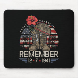 Vintage Hawaii Usa Flag Tee, Pearl Harbour Mouse Pad