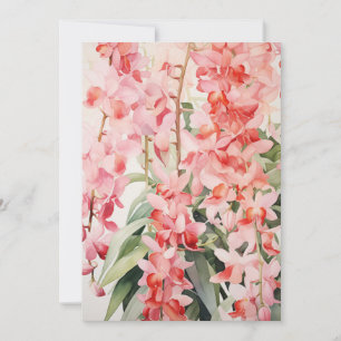 Vintage Hawaiian Floral Cascading Orchids Blank Holiday Card