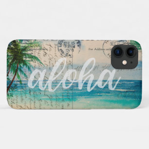 Vintage Hawaiian Palm Trees Postcard iPhone 11 Case