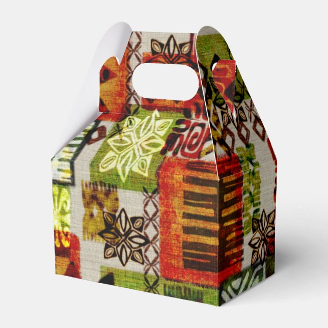 vintage hawaiian print party favour box (Front Side)