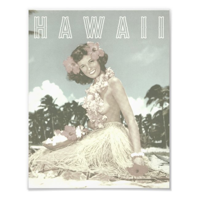 Vintage Hawaiian Travel - Hawaii Hula Dance  Photo Print (Front)