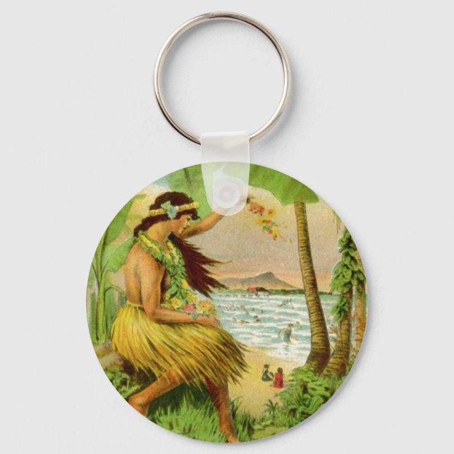 Vintage Hawaiian Travel Keychain (Front)