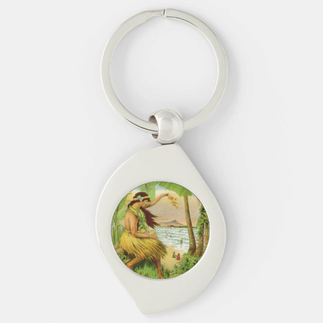 Vintage Hawaiian Travel Keychain (Front)